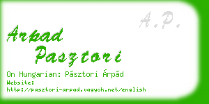 arpad pasztori business card
